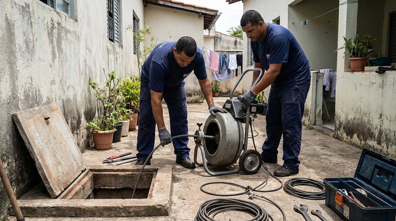 Desentupimento de Coluna Sanitária na Graciosa, Palmas‑TO